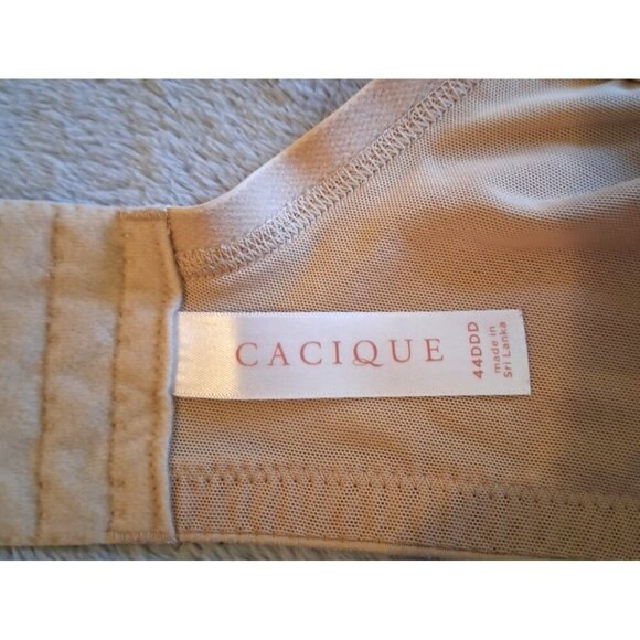 Cacique Bra Lightly Lined Full Coverage Nude Beige 44DDD padded Underwire - Picture 4 of 4
